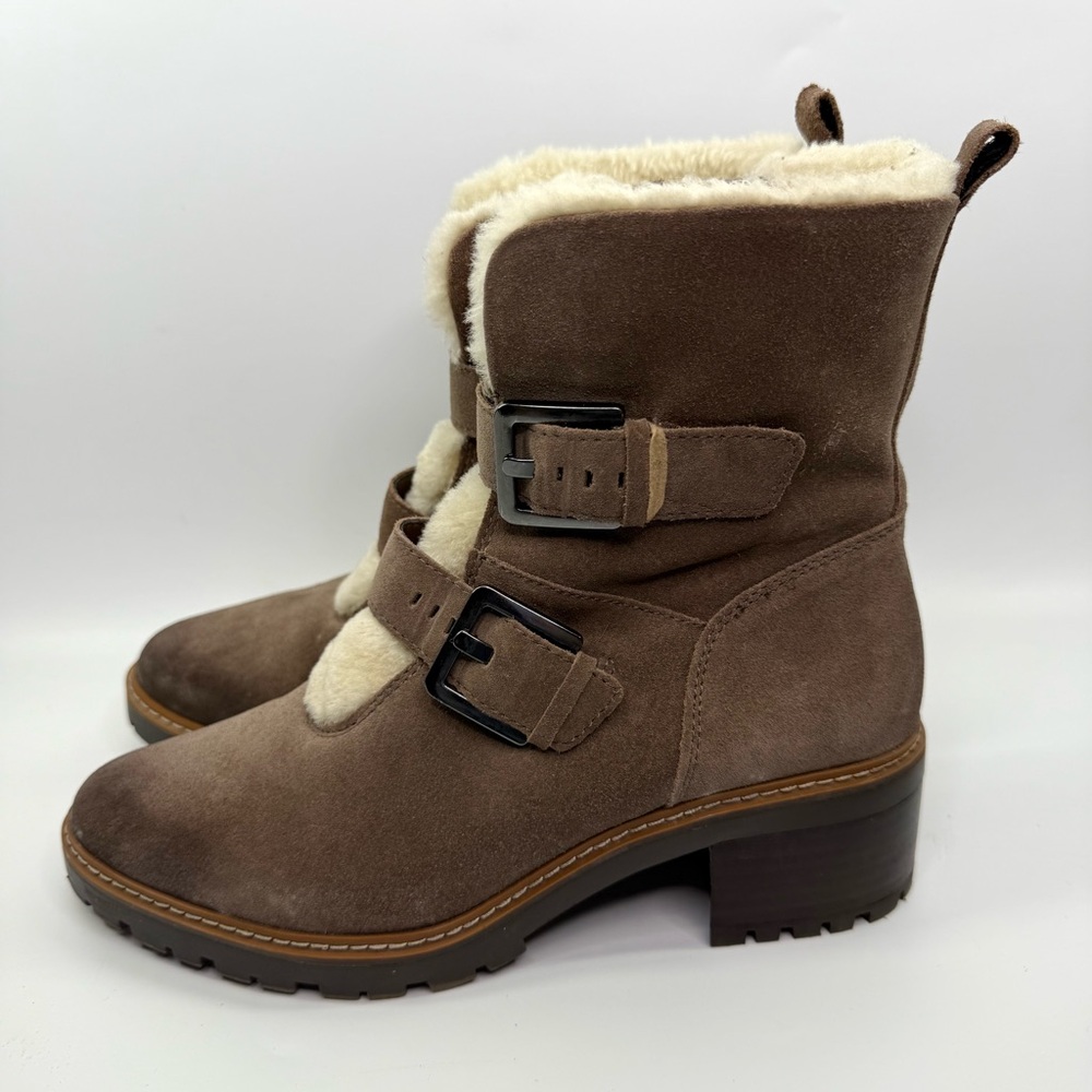 Naturalizer Tristan Suede Chunky Block Heel Winter Boots 8